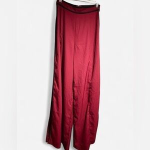 Burgundy Wide-Leg Pants